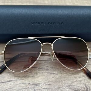Warby Parker Gold Aviator Sunglasses